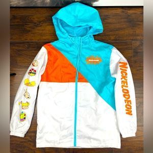 Nickelodeon Mens 90’s Cartoon Windbreaker Jacket Retro Rugrats Vintage Look